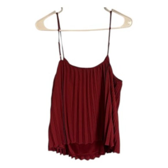 Nine West Red Ruffle Camisole with Adjustable Straps - Size L - Picture 3 of 4